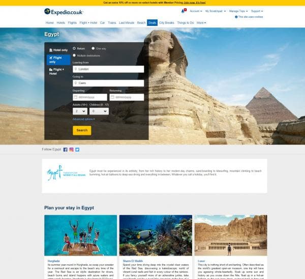إكسبيديا تمنح مصر جائزة أحسن حملة تسويق سياحي أونلاين في أفريقيا