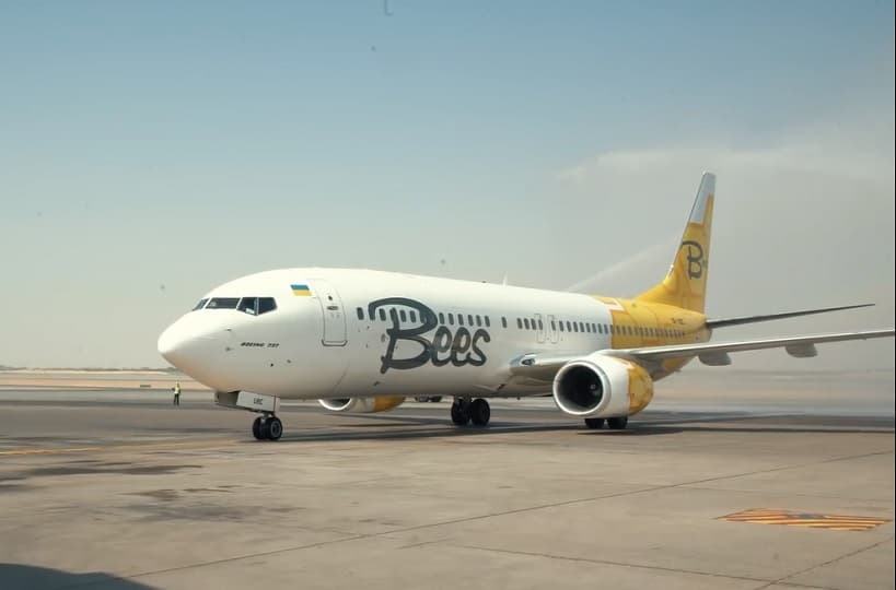 مطار الشارقة يستقبل أولى رحلات بيز "Bees Airline" الأوكرانية القادمة من كييف