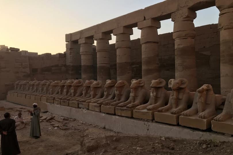 انتهاء ترميم 29 من مجموعة تماثيل الكباش بمعابد الكرنك في الأقصر