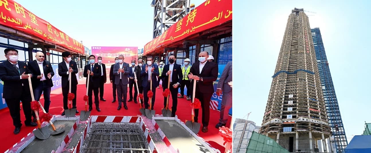الانتهاء من الأعمال الخرسانية للبرج الأيقوني الأعلى في أفريقيا بالعاصمة الإدارية