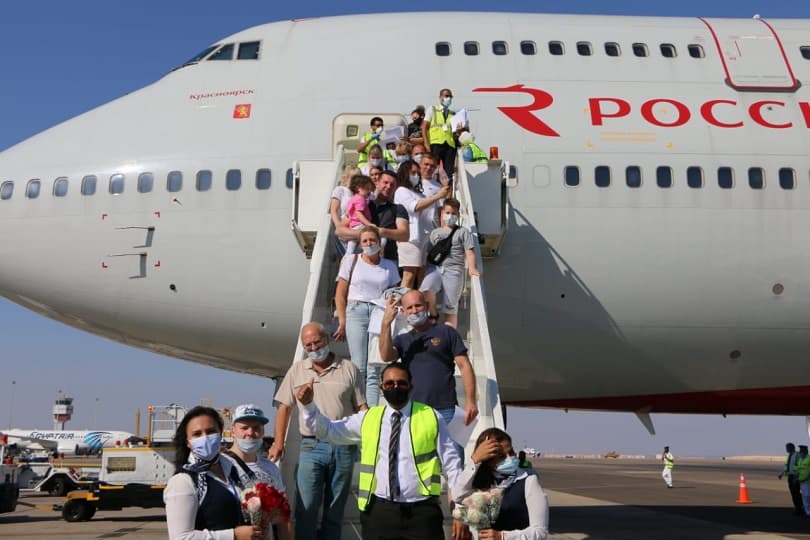 شرم الشيخ تستقبل أولى رحلات Rossiya Airlines من موسكو وعلى متنها 517 سائحا