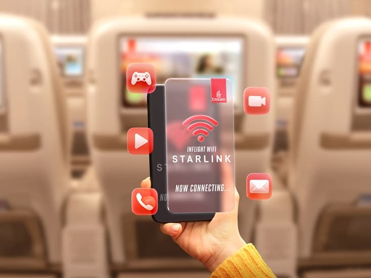 طيران الإمارات تجهز أولى طائرات إيرباص A380 بإنترنت "ستارلينك" المجاني
