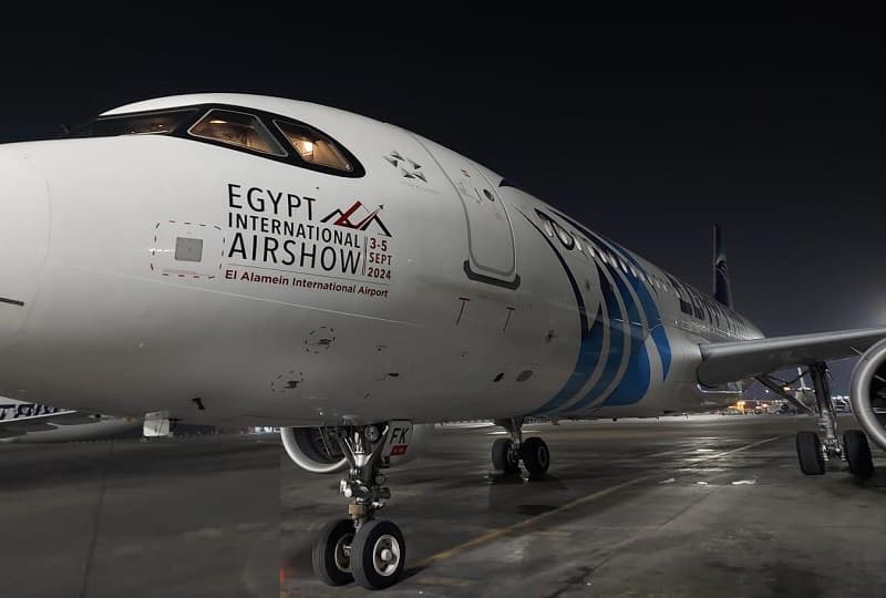 مصر للطيران تطلق حملة ترويجية دولية لمعرض مصر الدولي للطيران والفضاء بالعلمين.. تفاصيل