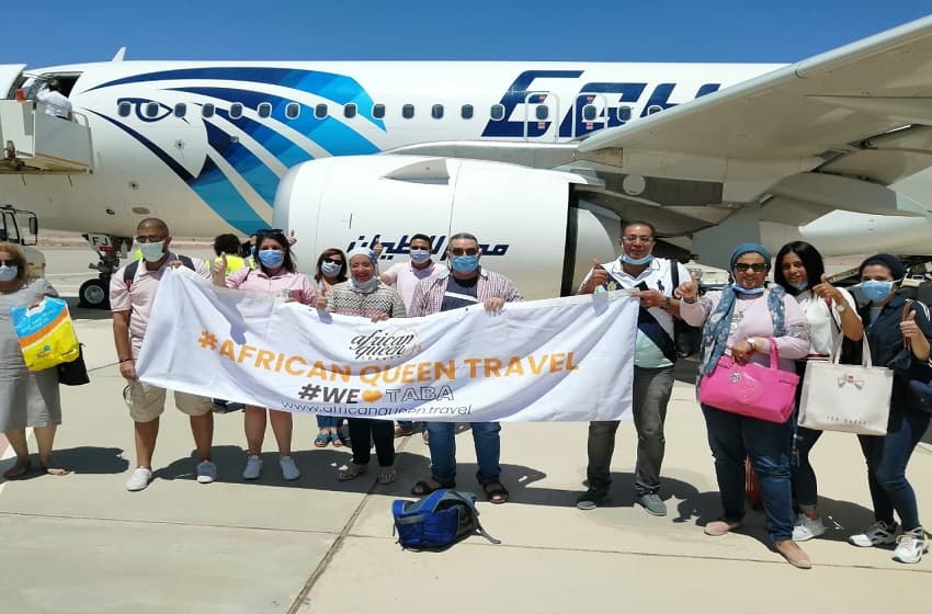 "أفريكان كوين" للسياحة تشغل أول رحلة شارتر داخلية إلى طابا بالتعاون مع مصر للطيران