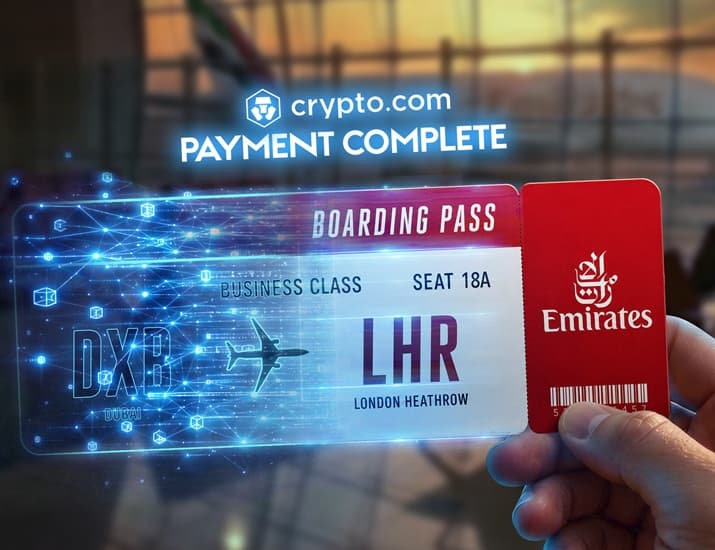 طيران الإمارات تتيح الدفع عبر "Crypto.com Pay" لحجوزات الرحلات بالدرهم