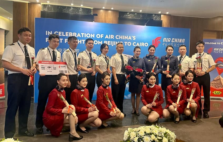 مطار القاهرة الدولي يستقبل أولى رحلات Air China من العاصمة الصينية بكين