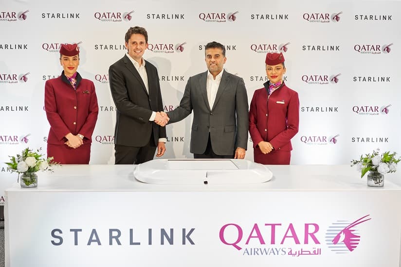 الخطوط القطرية توفر خدمة Starlink للاتصال اللاسلكي المجاني بالإنترنت على رحلاتها