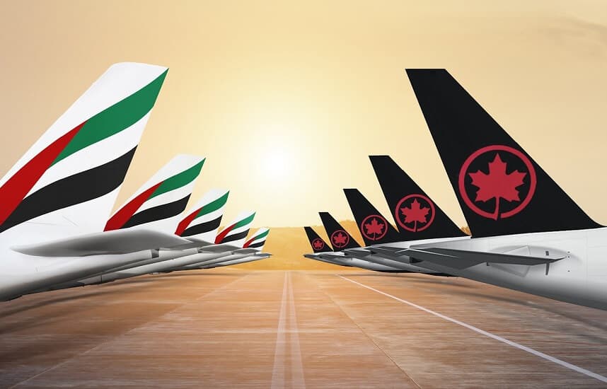 طيران الإمارات و"طيران كندا" تبرمان اتفاقية المشاركة بالرمز عبر دبي وتورونتو