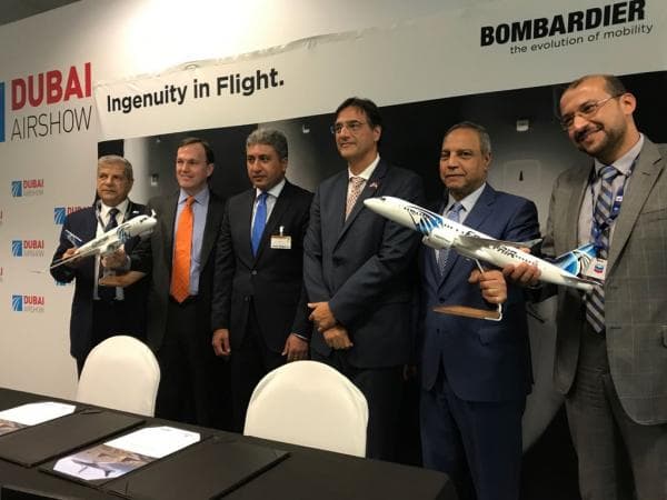 مصر للطيران وبومباردييه الكندية توقعان صفقة شراء 24 طائرة طراز CS300