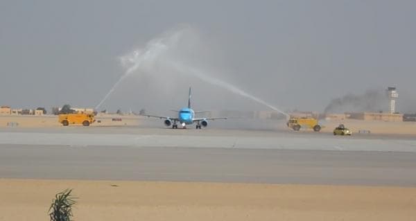 بالصور.. مطار سفنكس الجديد يستقبل أول رحلة لمصر للطيران إكسبريس كتشغيل تجريبي