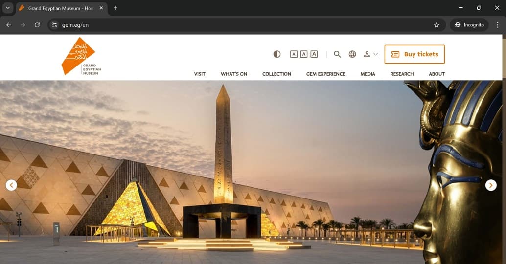 إطلاق الموقع الإلكتروني الرسمي للمتحف المصري الكبير.. نافذة رقمية شاملة للزائرين