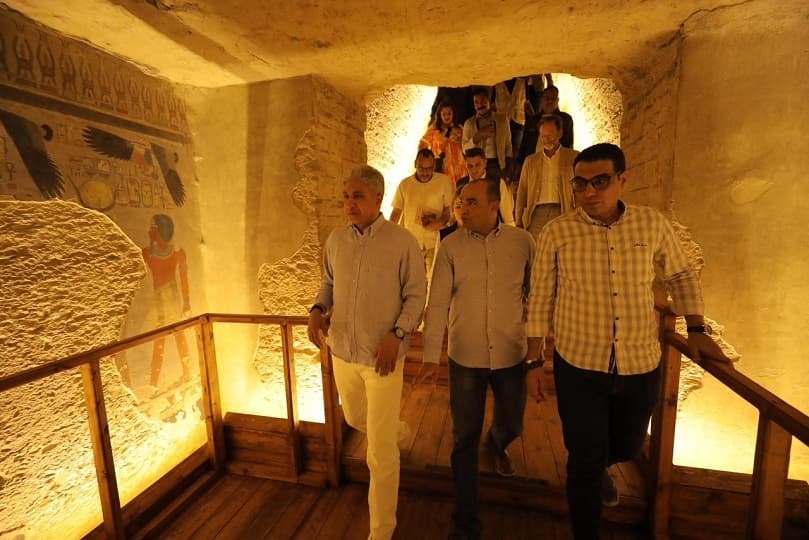 وزير السياحة والآثار يفتتح مقبرة الملك أمنحتب الثالث بوادي الملوك في البر الغربي بالأقصر