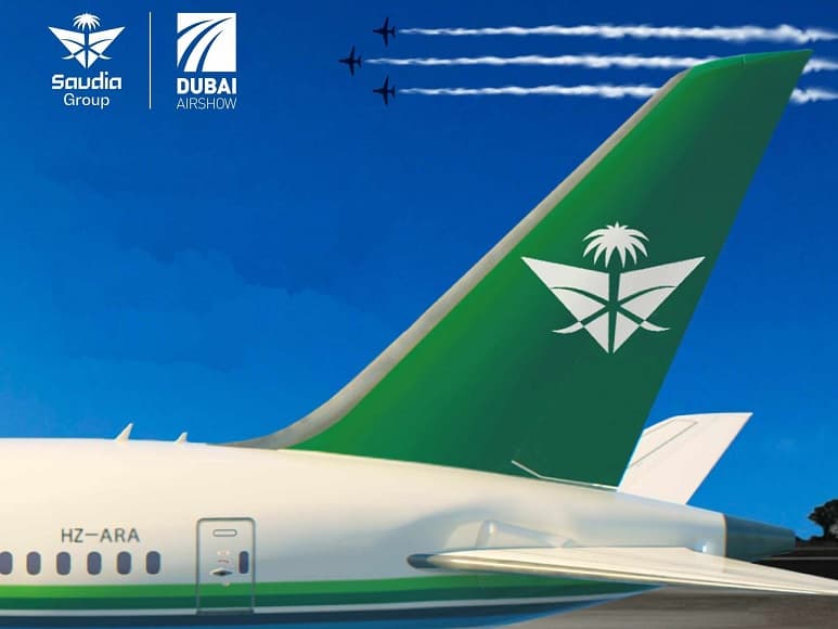 مجموعة السعودية تعرض بوينج B787-10 دريملاينر وإيرباص A320neo بمعرض "دبي للطيران 2023"