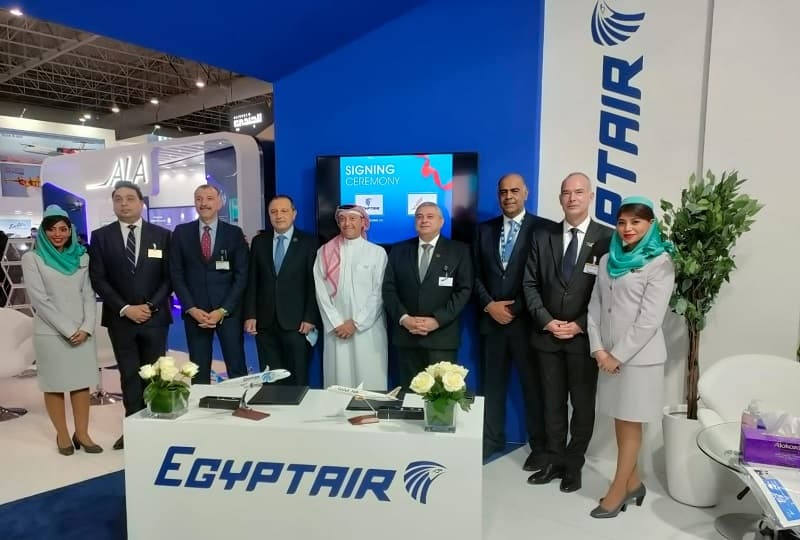 طيران الخليج ومصر للطيران توقعان اتفاقية المشاركة بالرمز خلال Dubai Airshow 2021