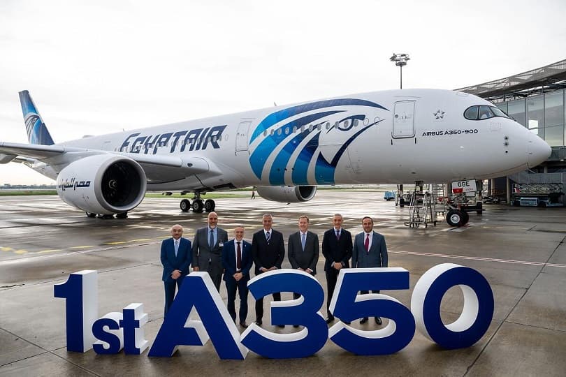 وصول أول طائرة لمصر للطيران من طراز إيرباص A350-900 إلى مطار القاهرة.. الأحدث في الأسطول