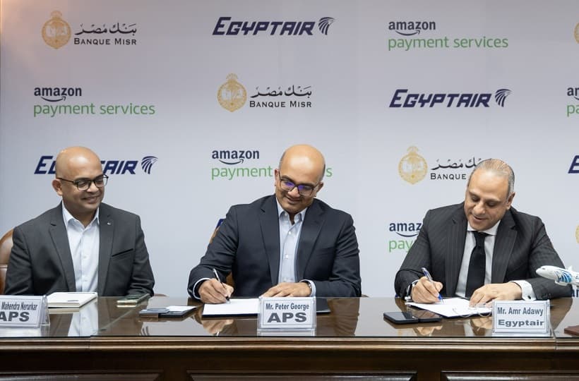 شراكة بين مصر للطيران وبنك مصر وأمازون لتوفير خدمات الدفع الإلكتروني بسهولة وأمان للمسافرين