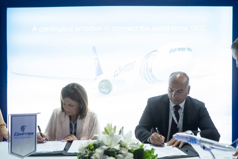 مصر للطيران للخدمات الأرضية تتعاقد مع "A Jet" التركية بمعرض "مصر الدولي للطيران والفضاء"