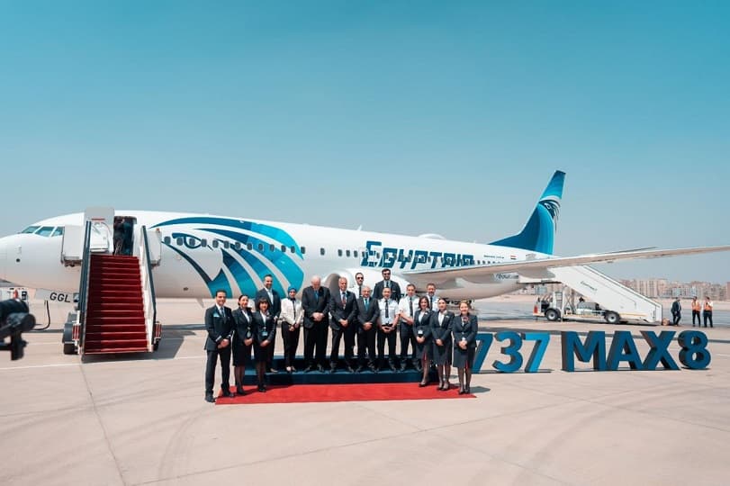 رئيس تحالف ستار العالمي يشهد استقبال مصر للطيران الطائرة الثالثة من طراز بوينج B737-8 MAX