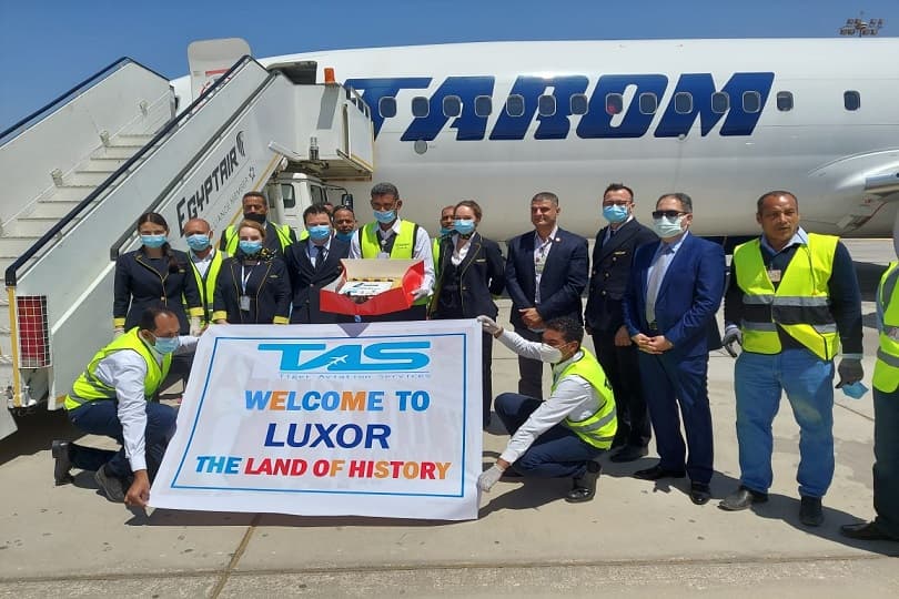أولى رحلات الخطوط الرومانية "TAROM" تصل مطاري الأقصر والغردقة وعلى متنها 166 سائحا