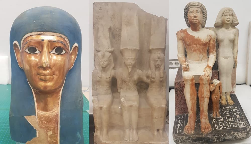 المتحف المصري الكبير يستقبل 202 قطعة أثرية